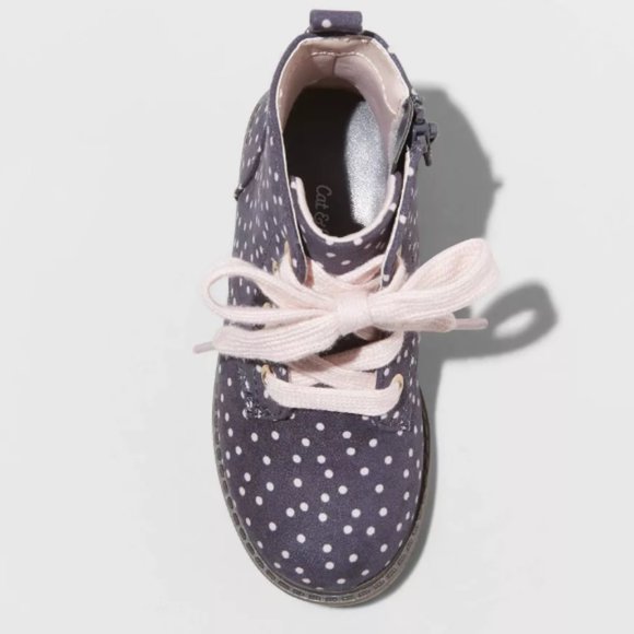 Cat & Jack Toddler Girl's Giovanna Lace-Up Zipper Boots - Charcoal Gray - Picture 3 of 5